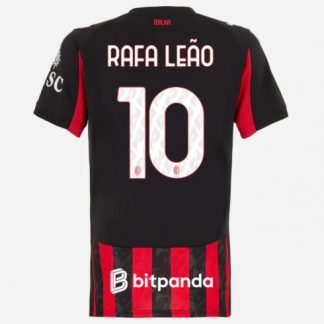 Köpa  AC Milan Rafael Leao #10 Hemmatröja 2025-26 Dam fotbollströja Kortärmad  på nätet