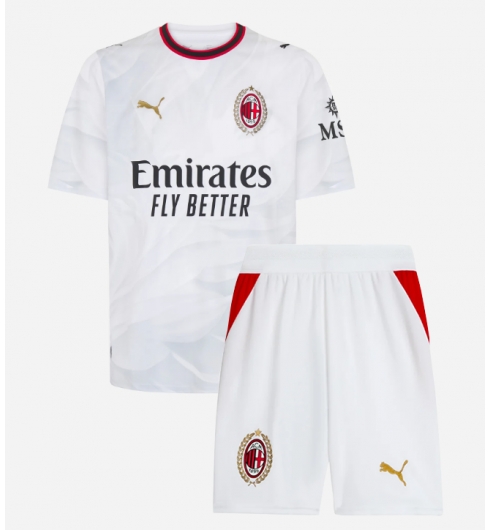 Köp Matchtröja Barn AC Milan Bortatröja 2026-27 Vit Fotbollsställ med Shorts på kopafotbollsset.com Köpa Matchtröja Barn AC Milan Bortatröja 2026-27 Vit Fotbollsställ med Shorts på nätet