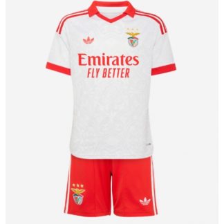 Köpa  Fotbollsset Barn billiga Benfica Bortatröja 2026-27 vit röd med eget tryck  på nätet