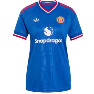 Köpa  Blå Fotbollsställ Dam Manchester United Bortatröja 2026-27 Kortärmad  på nätet