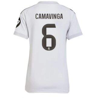 Köp Real Madrid Eduardo Camavinga #6 Hemmatröja 2025-26 Fotbollskläder Dam på kopafotbollsset.com Köpa Real Madrid Eduardo Camavinga #6 Hemmatröja 2025-26 Fotbollskläder Dam på nätet