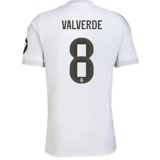 Köp Real Madrid Federico Valverde #8 Hemmatröja 2025-26 Fotbollskläder på kopafotbollsset.com Köpa Real Madrid Federico Valverde #8 Hemmatröja 2025-26 Fotbollskläder på nätet