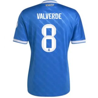 Köp Real Madrid Federico Valverde #8 Tredje Tröja 2025-26 Fotbollskläder på kopafotbollsset.com Köpa Real Madrid Federico Valverde #8 Tredje Tröja 2025-26 Fotbollskläder på nätet