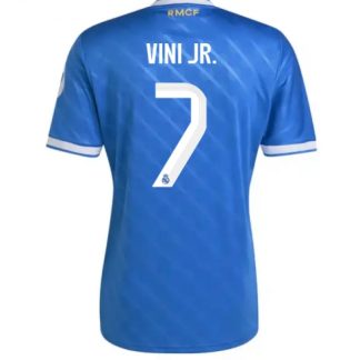 Köp Real Madrid Vinicius Junior #7 Tredje Tröja 2025-26 Fotbollskläder på kopafotbollsset.com Köpa Real Madrid Vinicius Junior #7 Tredje Tröja 2025-26 Fotbollskläder på nätet